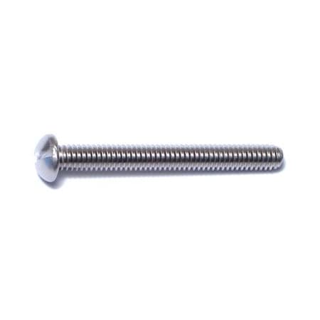 Midwest Fastener #8-32 x 1-1/2 in Slotted Round Machine Screw, Plain 18-8 Stainless Steel, 100 PK 04877